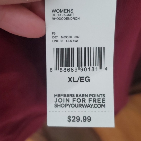 NWT Laura Scott Burgundy Corduroy Jacket - Picture 5 of 5